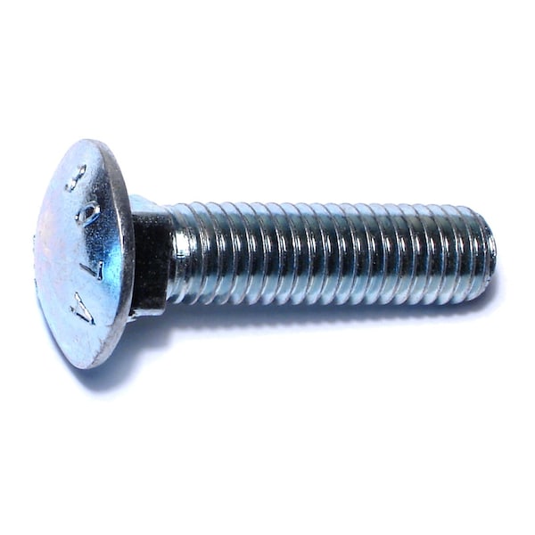 Carriage Bolt, Square Neck, 13 (Coarse), 2 in L, Steel, Zinc Plated, 50 PK